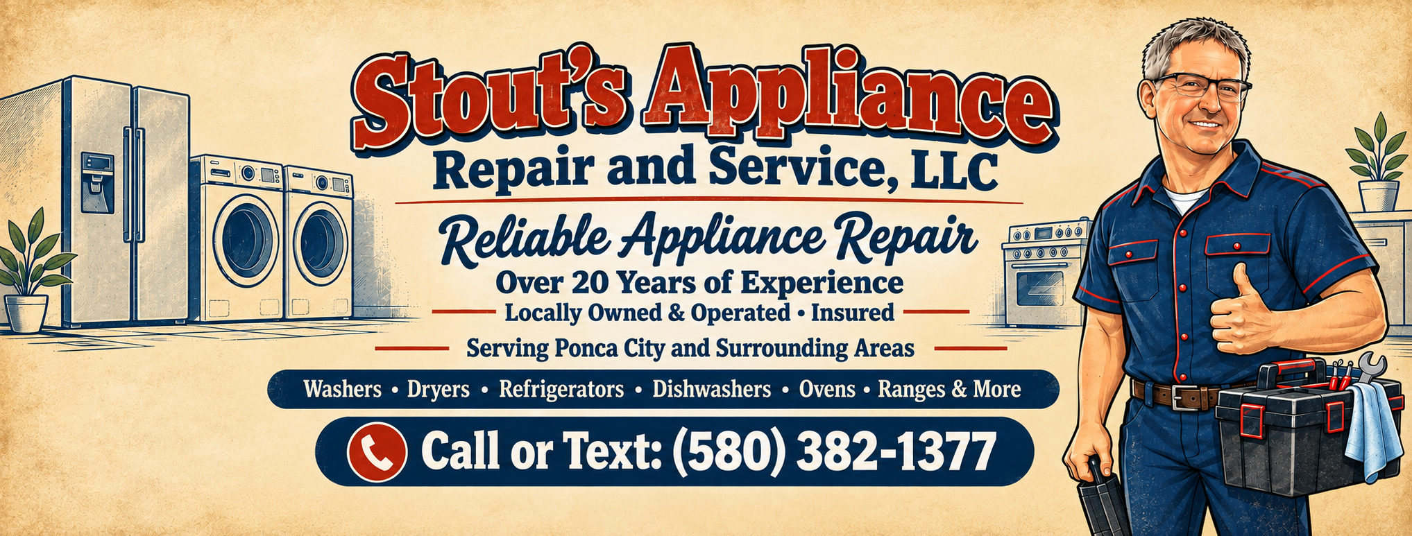 Stout's Appliance Repair and Service serving Ponca City